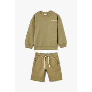 Set de pantaloni scurti si bluza de trening cu maneci cazute imagine