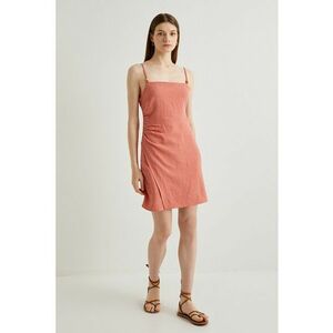 Rochie din amestec de in cu decolteu patrat imagine