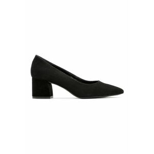 Pantofi de piele intoarsa cu toc masiv si varf ascutit imagine