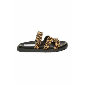 Papuci din piele cu par scurt - cu animal print imagine
