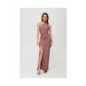 Rochie dama - maxi metalica cu decolteu in forma de lacrima - Poliester - Rosu imagine