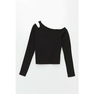 Bluza crop din amestec de bumbac imagine