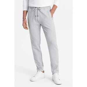 Pantaloni texturati cu snur in talie - imagine