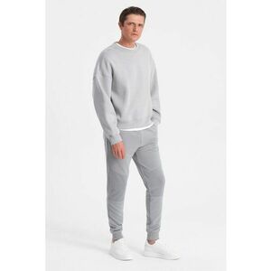 Pantaloni de trening cu croiala conica si snur de ajustare imagine