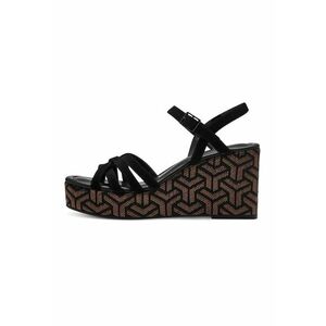 Sandale de piele intoarsa cu model geometric imagine