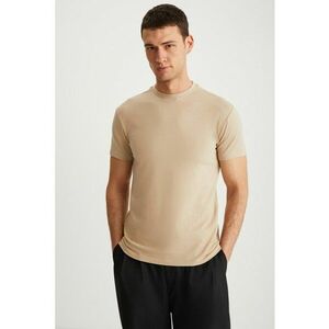Tricou slim fit din amestec de bumbac cu decolteu la baza gatului Tiago imagine