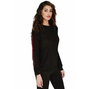 Bluza cu maneca lunga - Negru/Bordeaux imagine