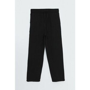 Pantaloni crop cu snur de ajustare si croiala dreapta imagine