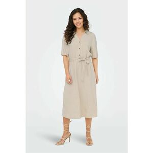 Rochie-camasa din amestec de in cu un cordon in talie imagine