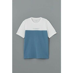 Tricou colorblock cu decolteu la baza gatului imagine