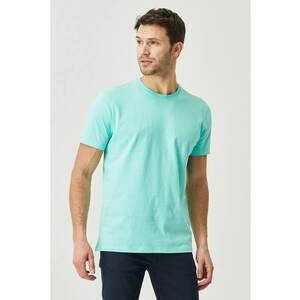 Tricou de bumbac cu decolteu la baza gatului si model unisex imagine