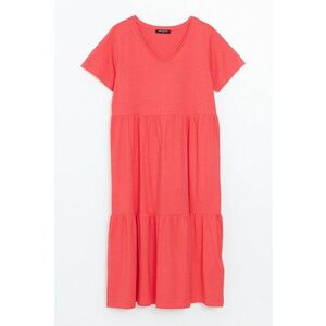 Rochie midi evazata cu decolteu in V imagine
