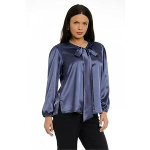888144261-Bluza Dama cu Funda Ampla - Satin Gri imagine
