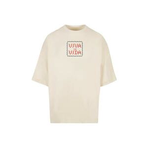 Tricou din bumbac cu decolteu la baza gatului si model grafic pe partea din spate imagine