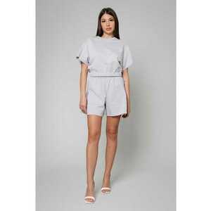 Set Amara Tricou Oversized si pantalon scurt Grey Gri imagine