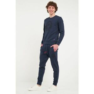 Pantaloni sport cu snur si logo brodat imagine