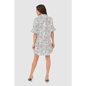 Rochie camasa alba si neagra cu volane DA1743 BLACK/WHITE imagine
