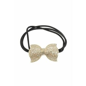 Elastic de par negru cu funda aurie imagine