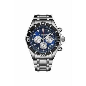 Ceas cu cronograf cu cuart japonez Stellar de 44 mm 1022 - original STUHRLING - TerraT - albastru imagine