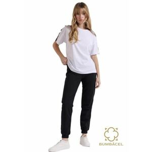Pantaloni sport cu manseta elastica - Negri imagine