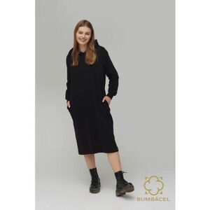 Rochie cu maneca lunga si cu gluga din bumbac imagine