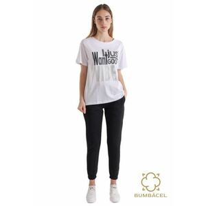 Tricou cu mânecă scurtă și cu imprimeu text imagine