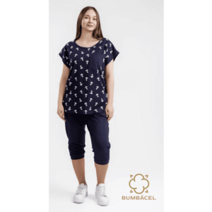 Pijama cu maneca scurta si cu pantaloni pentru dame imagine