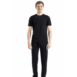 Tricou barbati negru cu imprimeu - Bumbacel imagine
