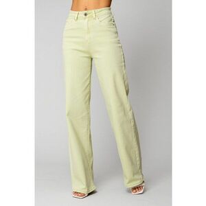 Blugi elastici lungi largi din denim Leaf Green 15898 imagine
