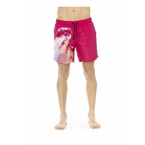 Pantaloni scurti de baie cu imprimeu si snur imagine