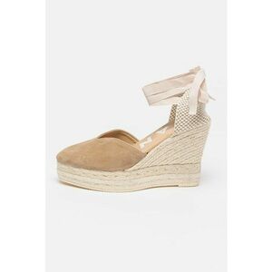 Sandale-espadrile wedge de piele intoarsa imagine