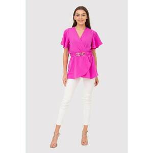 Bluza cu maneci scurte si curea decorativa TA578 imagine