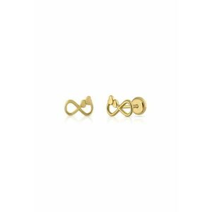 Cercei din Aur 14K - model Infinit cu Inimi - inchidere cu Filet si Protectie imagine