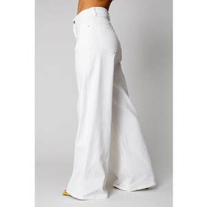 Blugi elastici lungi largi din denim White 15780 imagine
