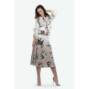 Fusta midi evazata cu model flora imagine