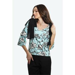 Bluza cu model floral si funde la nivelul umerilor imagine