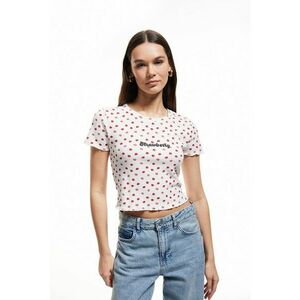 Tricou crop cu model cu fructe imagine