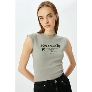 Tricou striat cu decolteu la baza gatului imagine