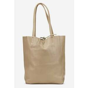 Geanta dama shopper bej din piele cu portofel interior imagine