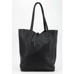 Geanta shopper din piele naturala neagra imagine