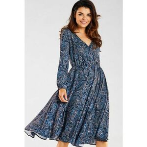 Midi Rochie print Maneca lunga A466 imagine