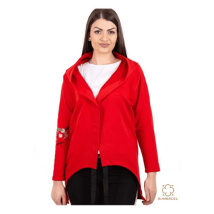 Cardigan pentru dame cu maneca luna si imprimeu pe maneca imagine