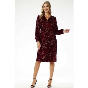 Midi Rochie Maneca lunga - Poliester - in V A699 imagine