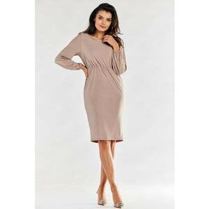Midi Rochie Maneca lunga - Cambrata - Poliester A551 imagine