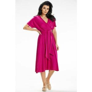 Midi Rochie Maneca scurta Lejer A642 imagine