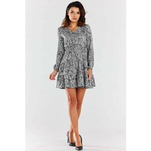 Scurta Rochie print Maneca lunga A470 imagine