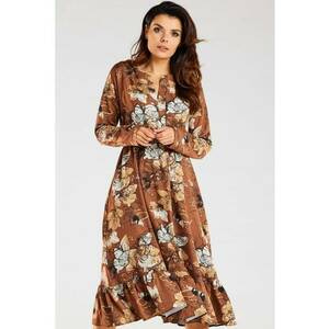 Midi Rochie Maneca lunga Print A468 imagine