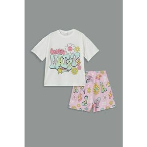 Pijama cu pantaloni scurti si model grafic imagine