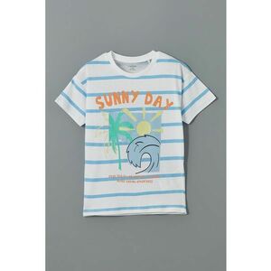 Tricou cu dungi si model grafic imagine