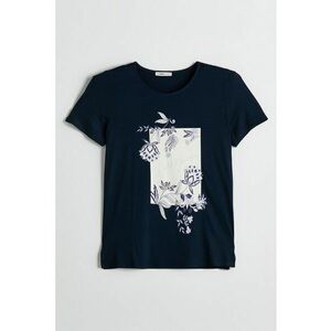 Tricou cu decolteu la baza gatului si imprimeu imagine